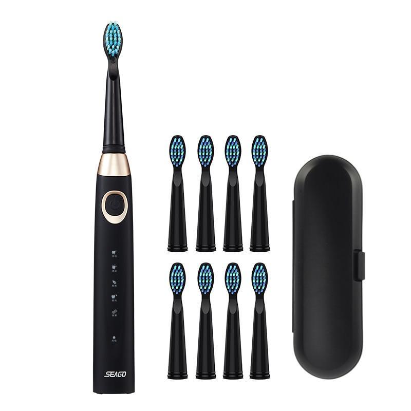 Sonic Electric Toothbrush - 5 Modes, 8 Brush Heads, Travel Case