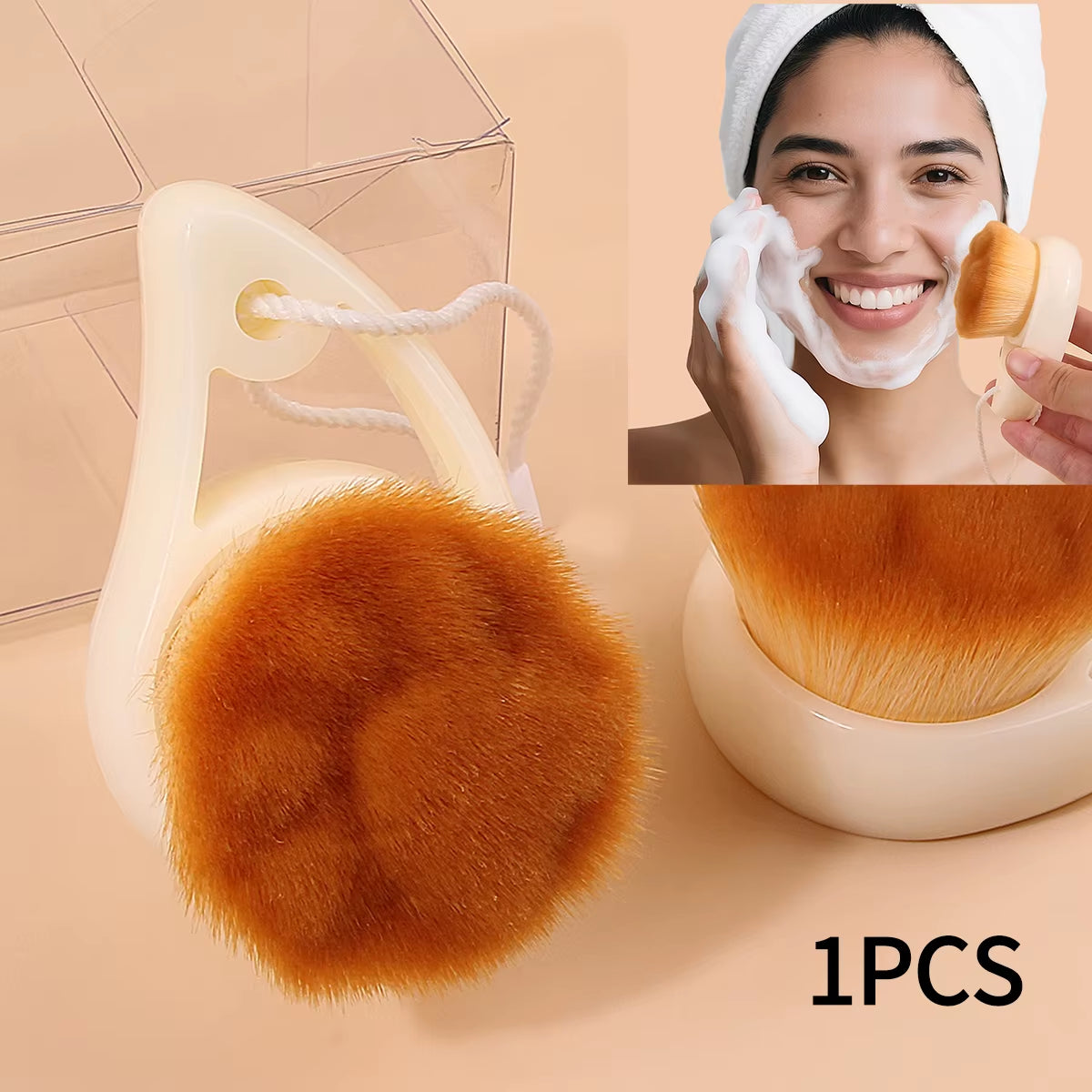 1PC Silicone Facial Cleansing Brush, Handheld Manual Facial Cleansing Brush, Makeup Removal Auxiliary Brush
