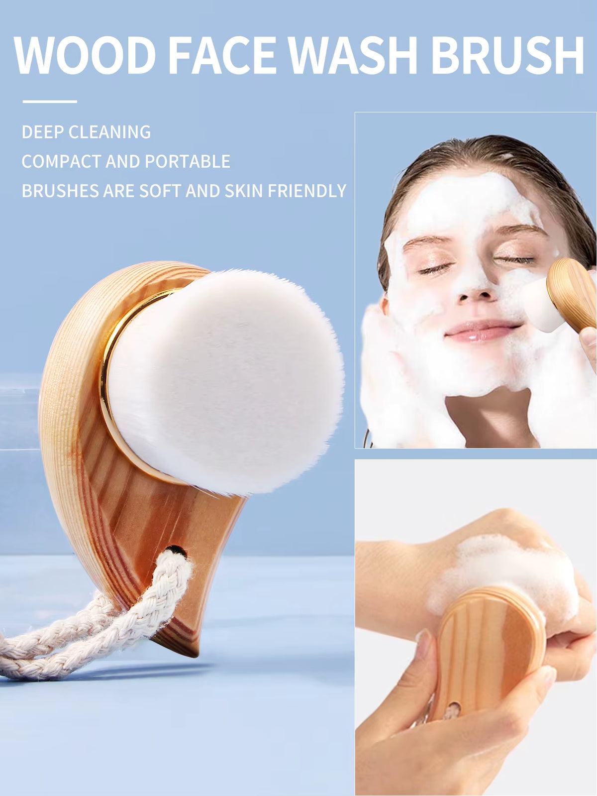 1PC Silicone Facial Cleansing Brush, Handheld Manual Facial Cleansing Brush, Makeup Removal Auxiliary Brush