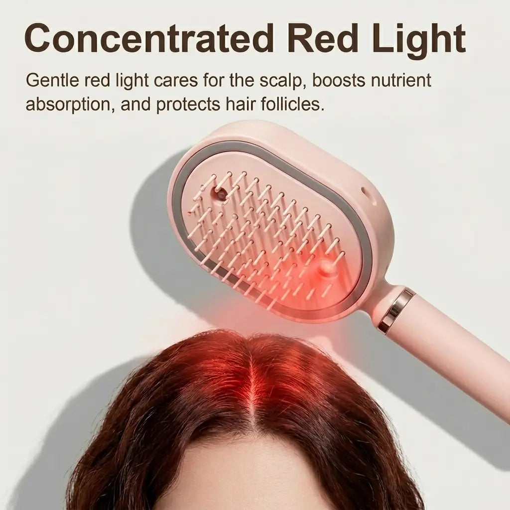 Transform Your Hair Care Routine with the Electric Spray Air Cushion Massage Comb – Featuring Self-Cleaning, Anti-Tangle, Anti-Static Technology and Essential Oil Mist Aromatherapy