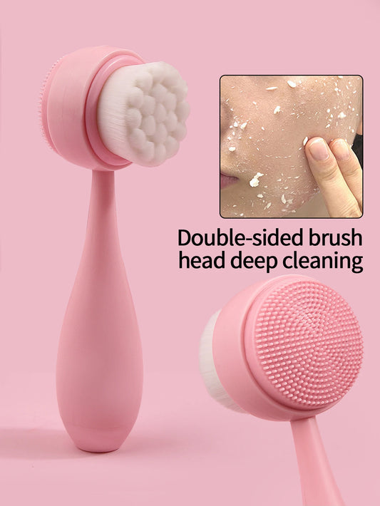 1PC Silicone Facial Cleansing Brush, Handheld Manual Facial Cleansing Brush, Makeup Removal Auxiliary Brush