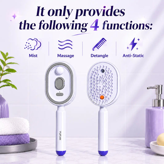 Transform Your Hair Care Routine with the Electric Spray Air Cushion Massage Comb – Featuring Self-Cleaning, Anti-Tangle, Anti-Static Technology and Essential Oil Mist Aromatherapy