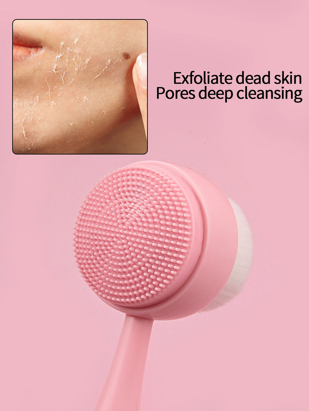 1PC Silicone Facial Cleansing Brush, Handheld Manual Facial Cleansing Brush, Makeup Removal Auxiliary Brush
