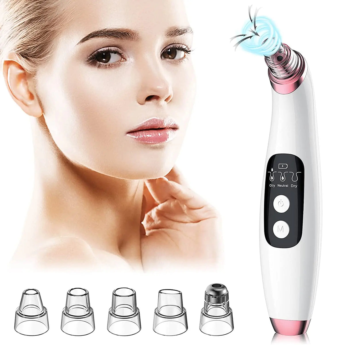 Blackhead Remover Pore Vacuum with Camera- Upgraded Face Pore Cleanser Wifi Real-Time Visual with 3 Adjustable Suction &5 Probes
