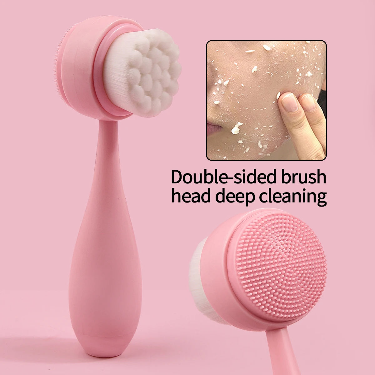 1PC Silicone Facial Cleansing Brush, Handheld Manual Facial Cleansing Brush, Makeup Removal Auxiliary Brush