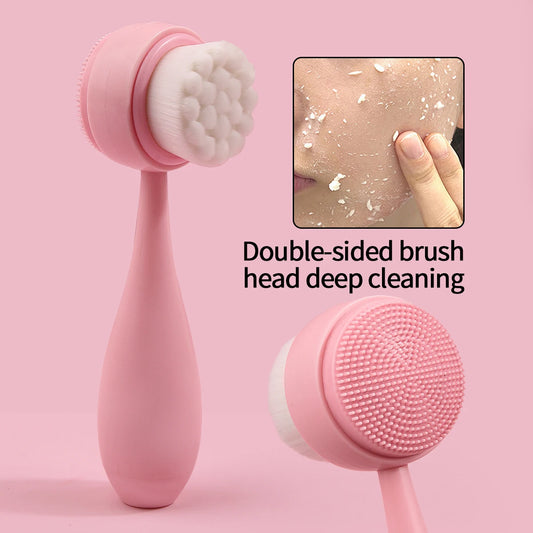 1PC Silicone Facial Cleansing Brush, Handheld Manual Facial Cleansing Brush, Makeup Removal Auxiliary Brush