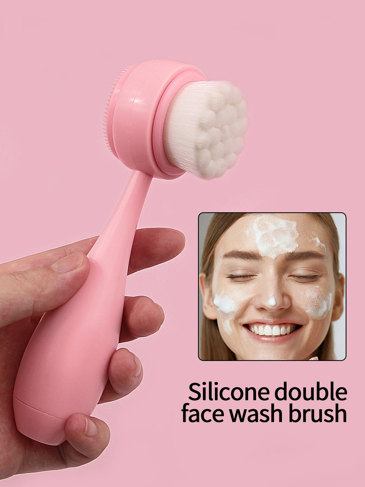 1PC Silicone Facial Cleansing Brush, Handheld Manual Facial Cleansing Brush, Makeup Removal Auxiliary Brush