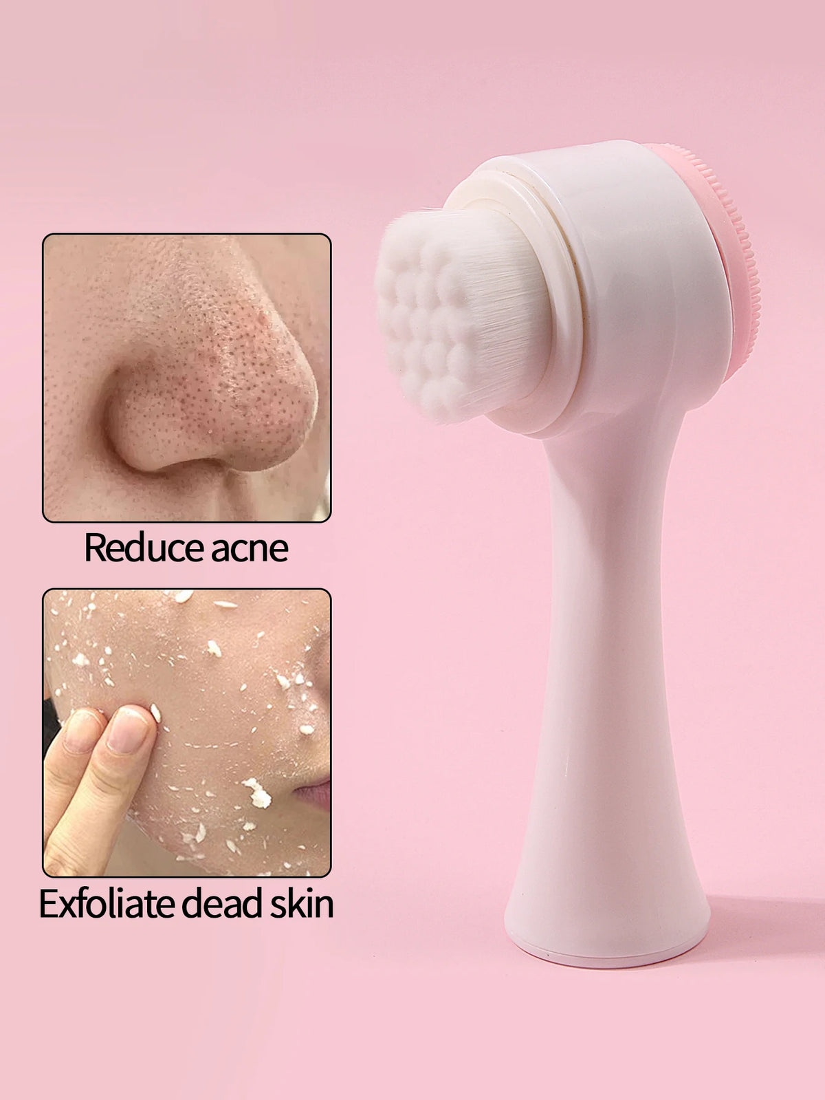 1PC Silicone Facial Cleansing Brush, Handheld Manual Facial Cleansing Brush, Makeup Removal Auxiliary Brush